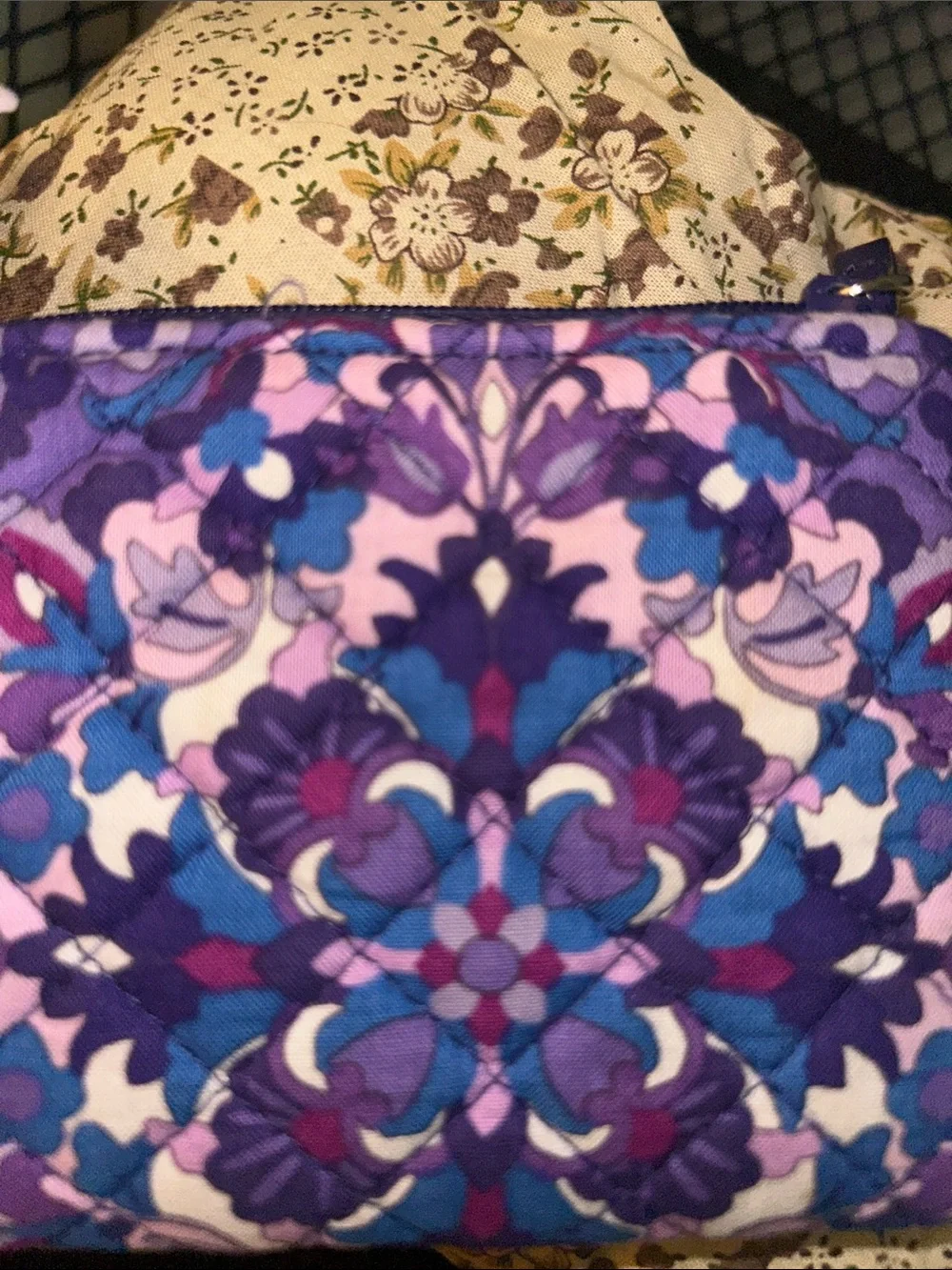 Vera BradleyQuilted Floral Pattern Purple Multi coin purse